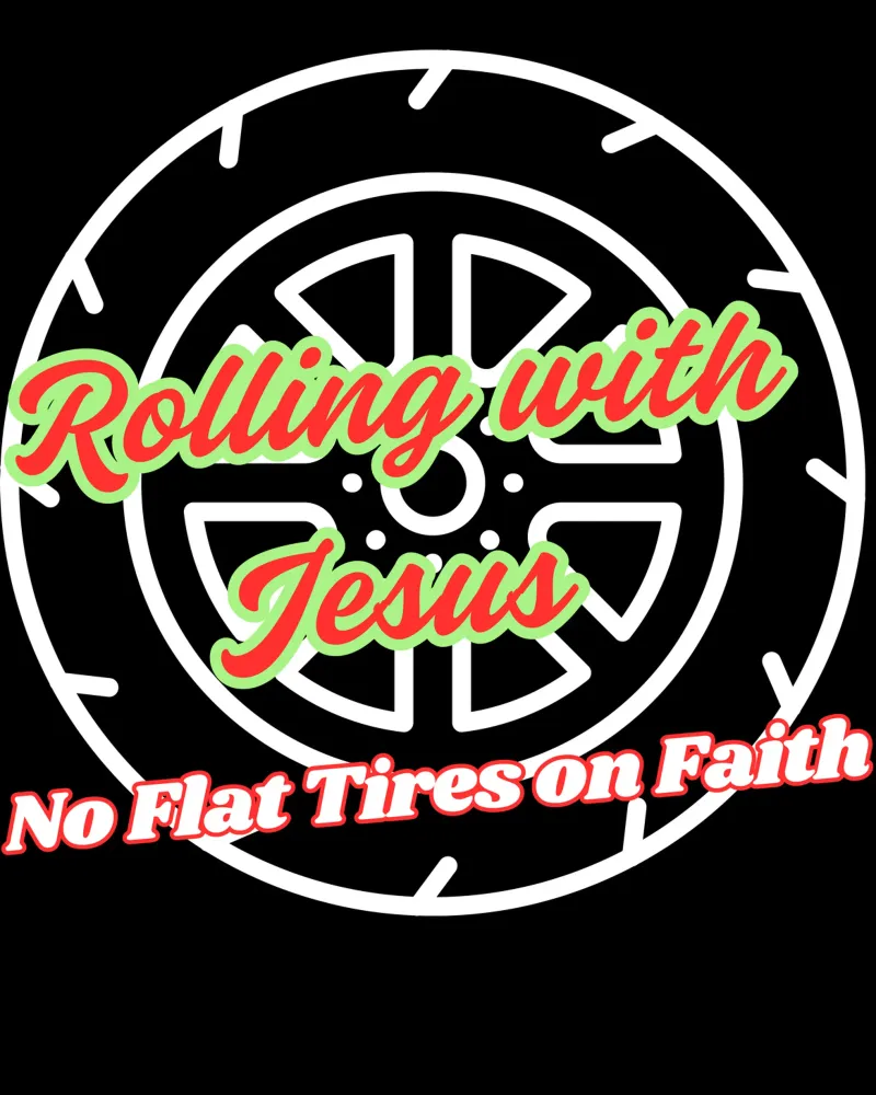 Maglietta Rolling with Jesus, abbigliamento cristiano Camicia di fede unisex tela con Cornice a cassetta da Lionandlamb