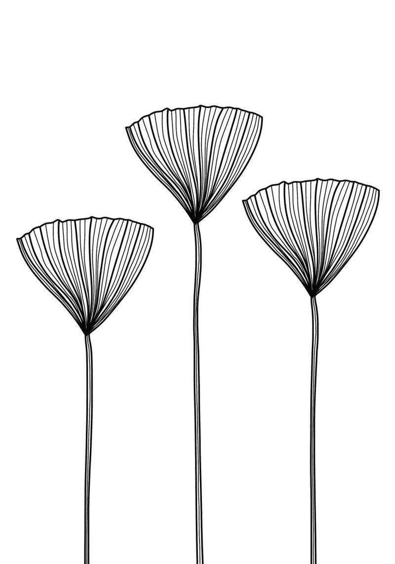 Drei Wildblumen - Linienzeichnung pellicola backlit da BAINAI