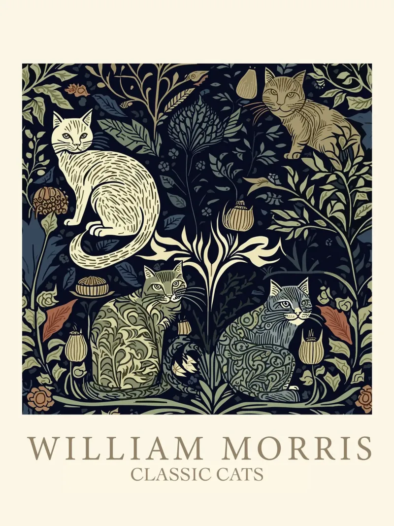Gatti classici William Morris - Albero della vita pellicola backlit da Peaches Art Prints