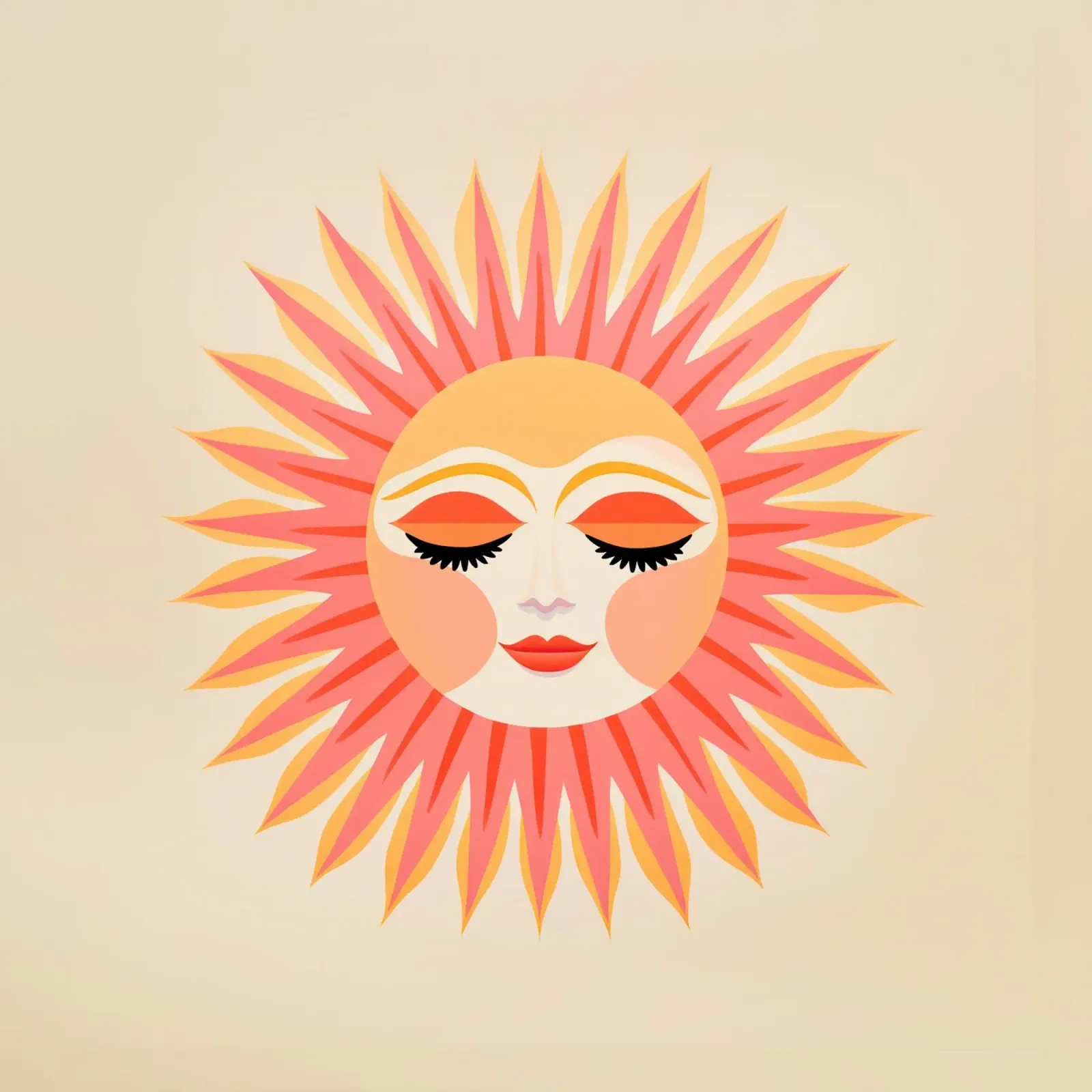 Volto solare stravagante poster con telaio in legno da Andrea Haase Modern Home