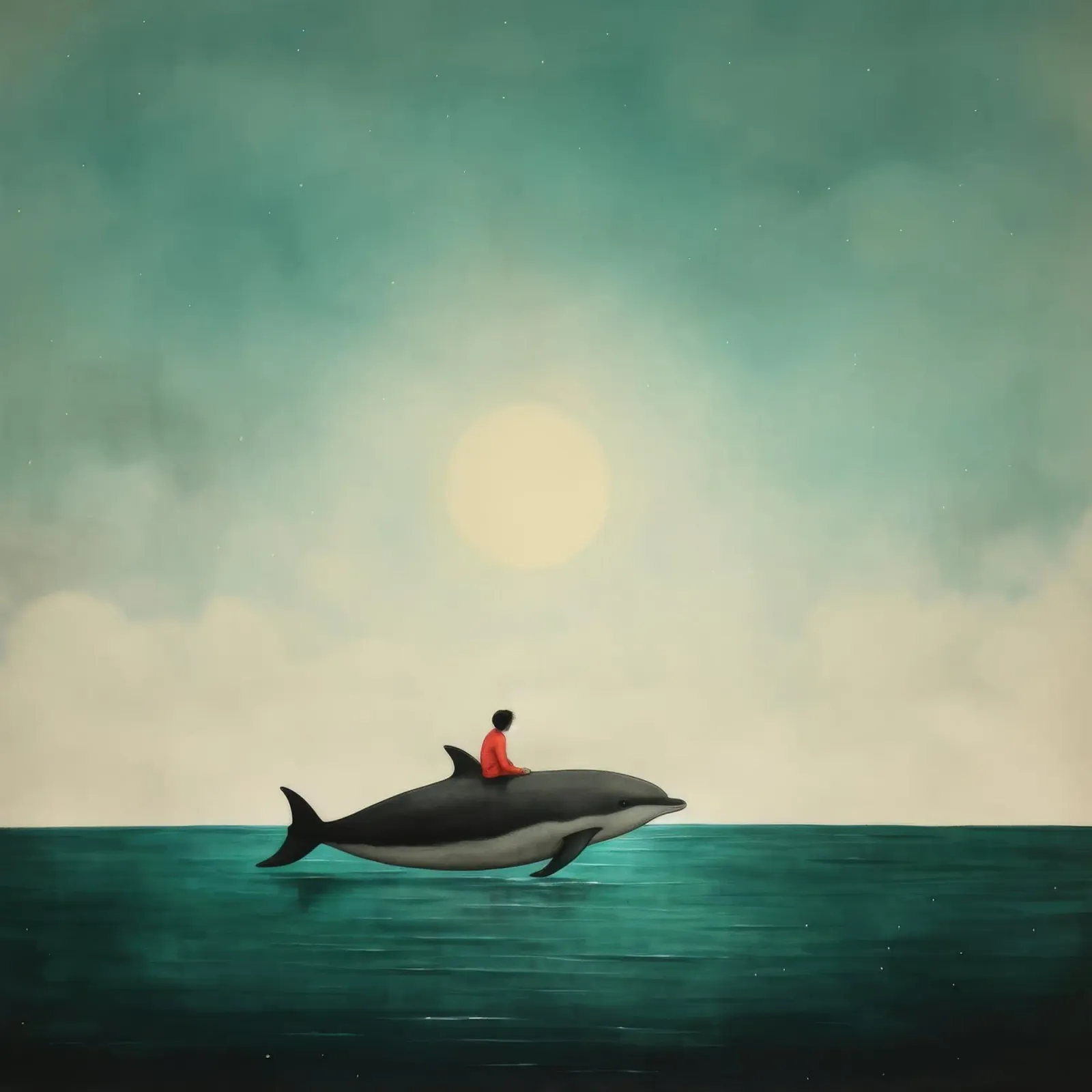 Delfino minimo 3 pellicola backlit da Minimal Animal Art