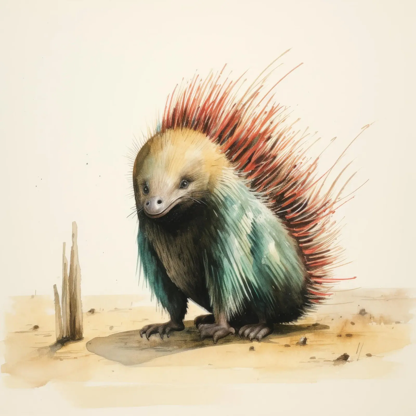 Echidna minimale 3 pellicola backlit da Minimal Animal Art