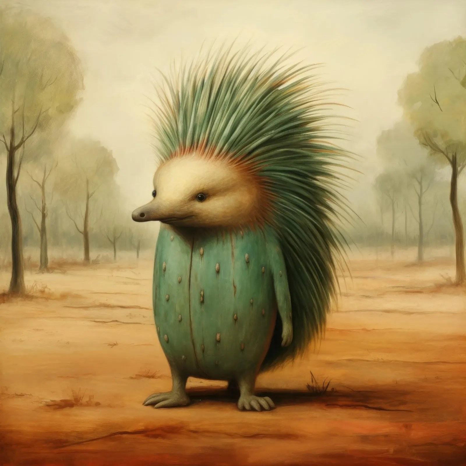 Echidna minimale 4 pellicola backlit da Minimal Animal Art