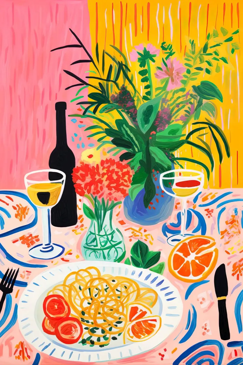 Summer Buffet tela con Cornice a cassetta da Artsy Bessy