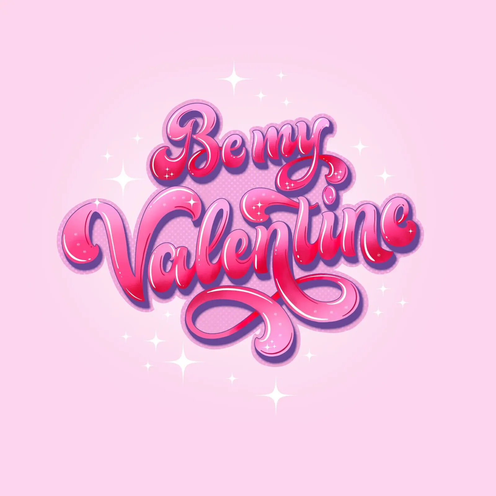 Ciliegie, cuori, fiori. Sii il mio Valentino. Scrittura a mano. poster con telaio in legno da CalliLetters