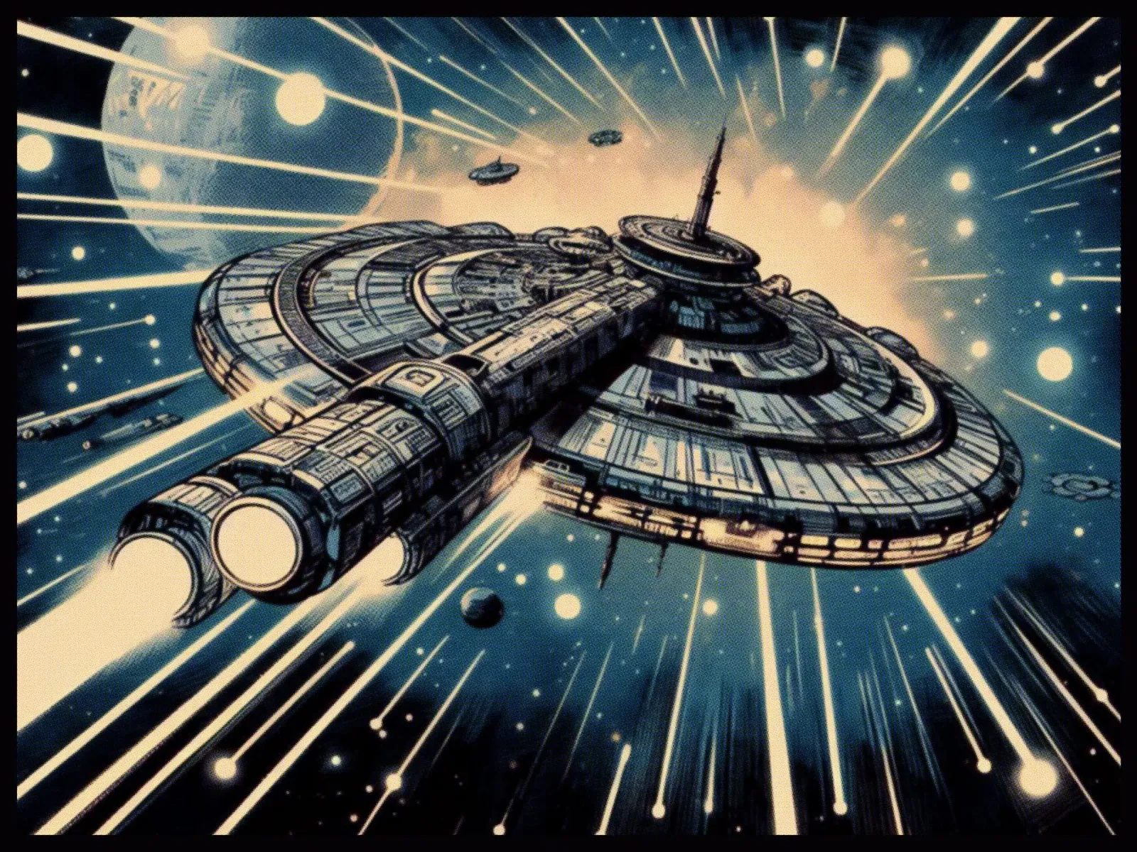 Spaceship - Vintage poster print hahnemühle by posterprints-by-nomad