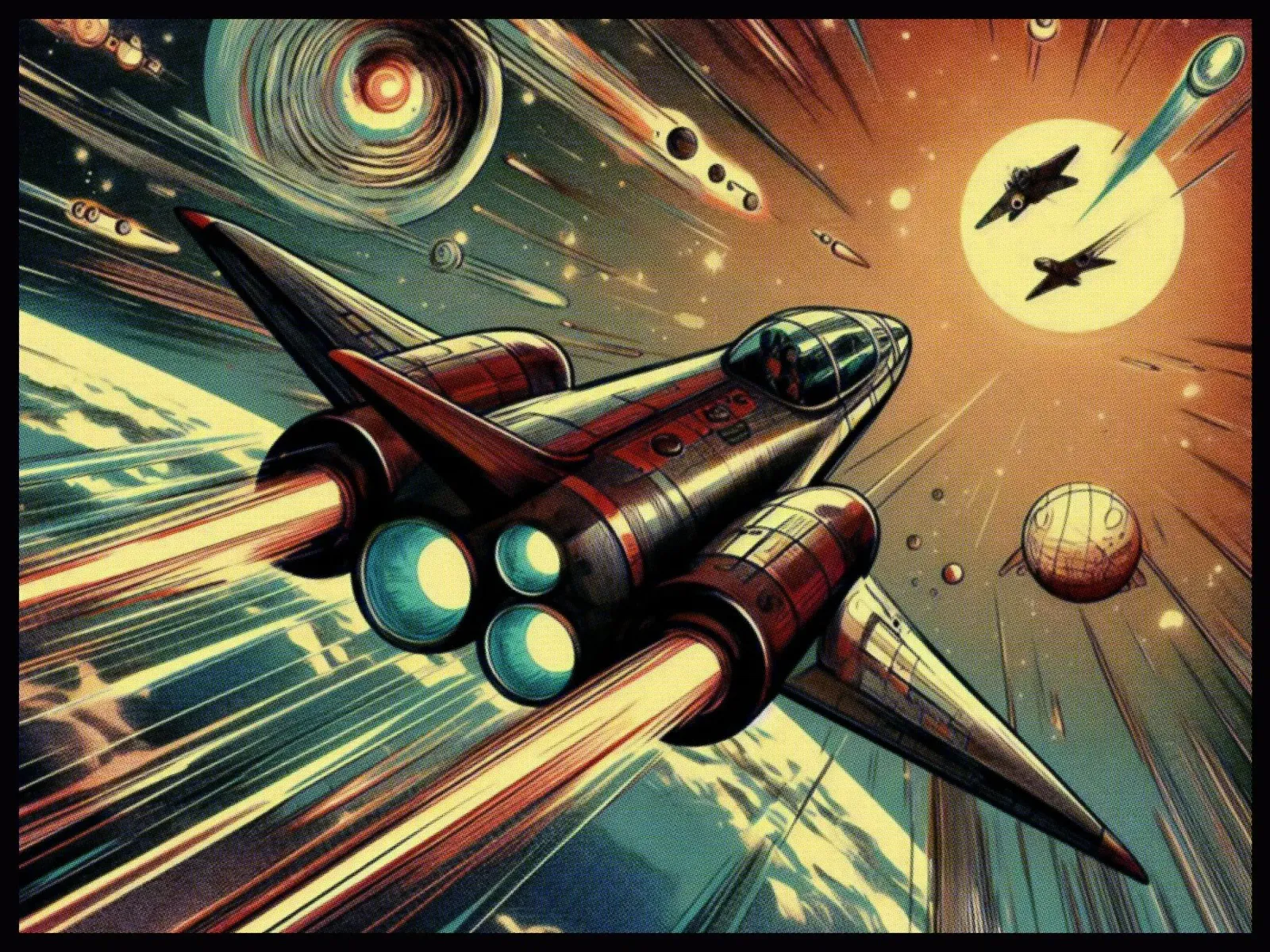 Astronave - Stampa poster d'epoca tela da posterprints-by-nomad