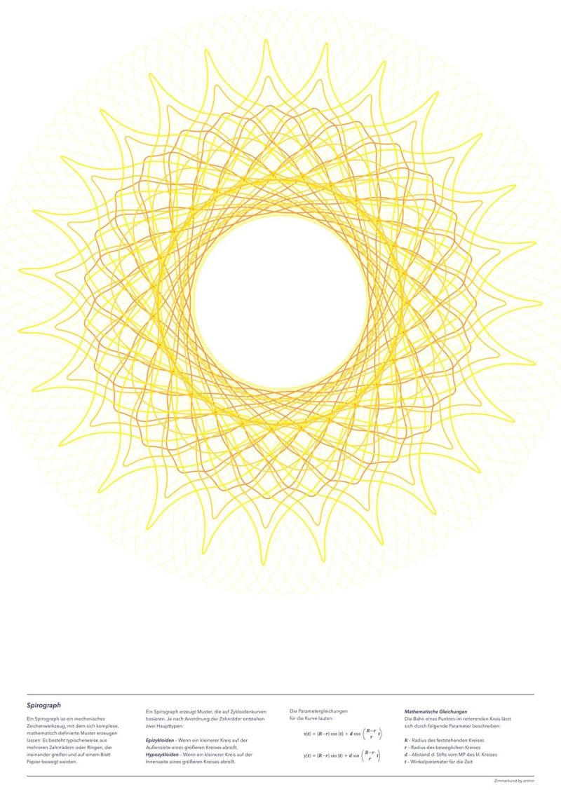 Spirograph Series - SUN carta hahnemühle da zimmerkunst