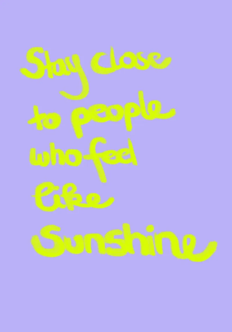 stay close to people who feels like sunshine poster con telaio in plastica da Hej Ibiza by Ute Arnold
