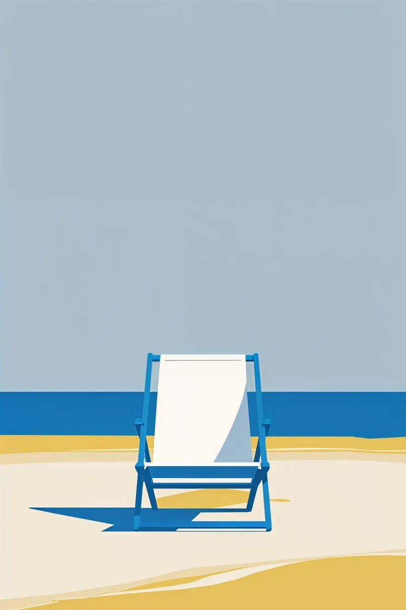 Minimalist Coastal Scene with a Sylt Beach Chair plexiglass da AlbertKlee