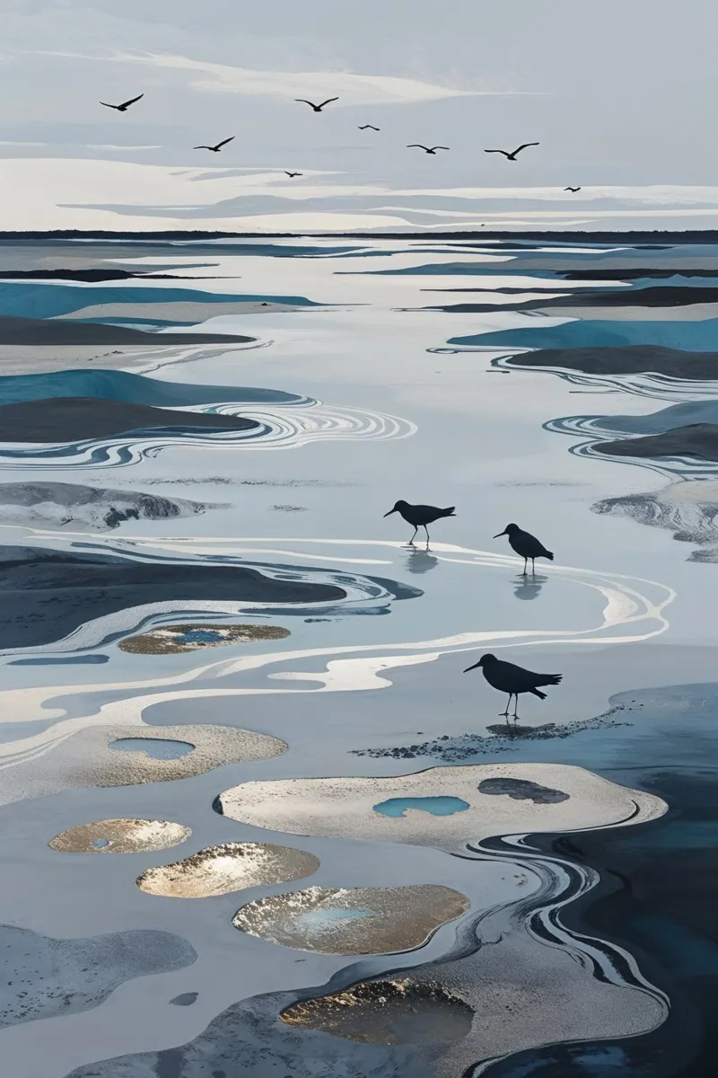 Seabirds in the Dreamlike Wadden Sea tela con Cornice a cassetta da AlbertKlee