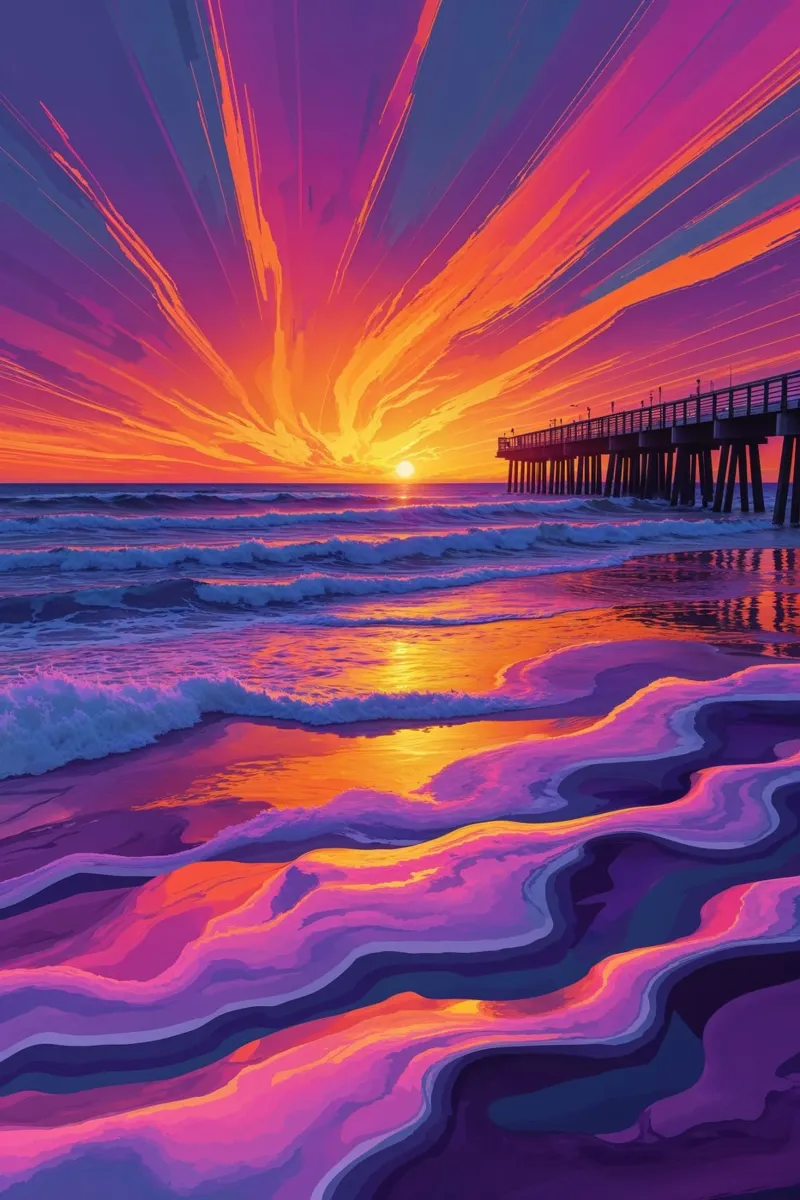 Abstract Waves of Sylt’s Sunset Coast alluminio dibond da AlbertKlee