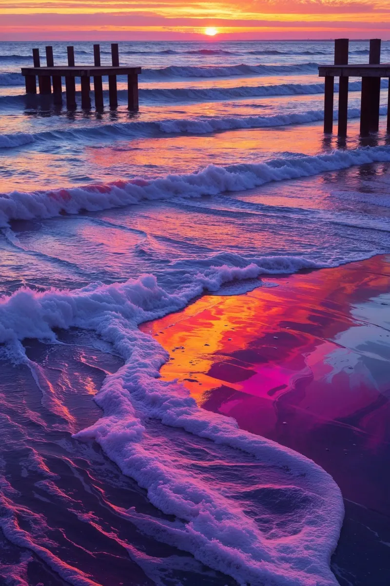 Dancing Waves of Westerland’s Shoreline poster da AlbertKlee