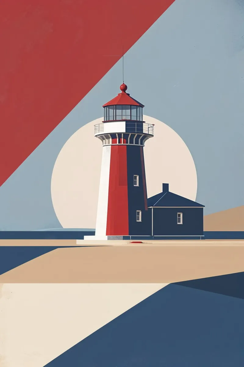 Graphic Hörnum Lighthouse with a Contemporary Twist metacrilato de AlbertKlee