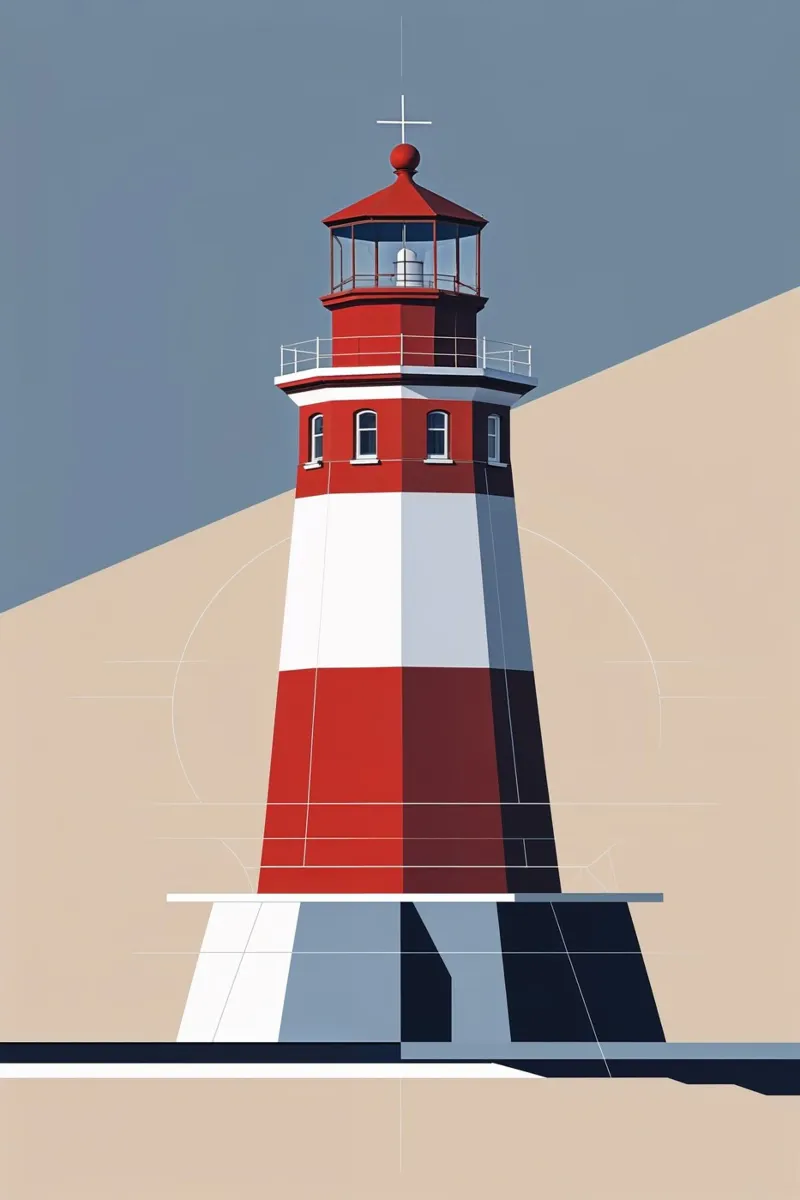 Hörnum Lighthouse in a Play of Light and Shadow carta hahnemühle da AlbertKlee