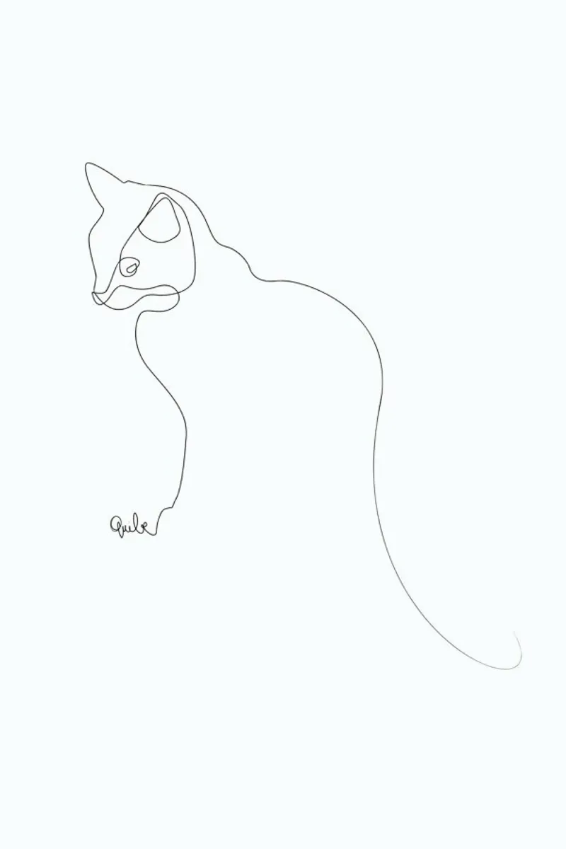 One Line Cat pellicola backlit da Quibe