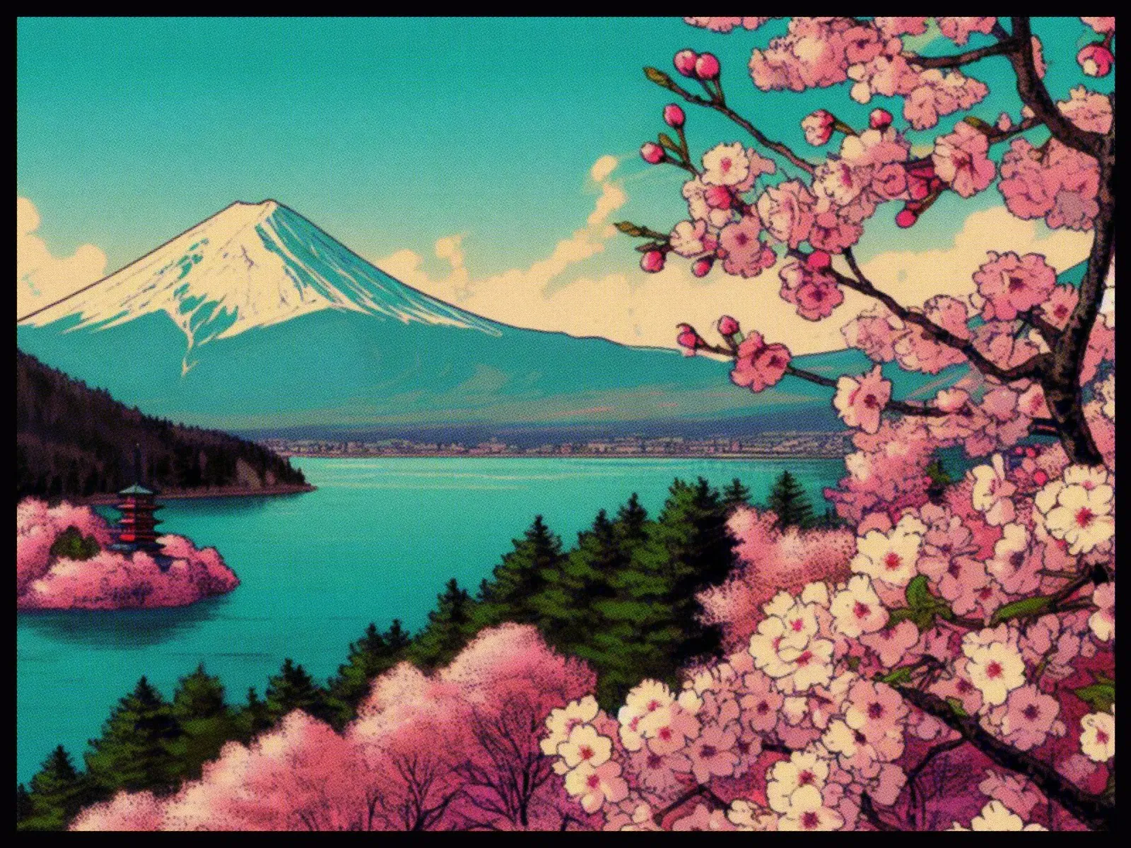 Sakura - Stampa poster d'epoca alluminio dibond da posterprints-by-nomad