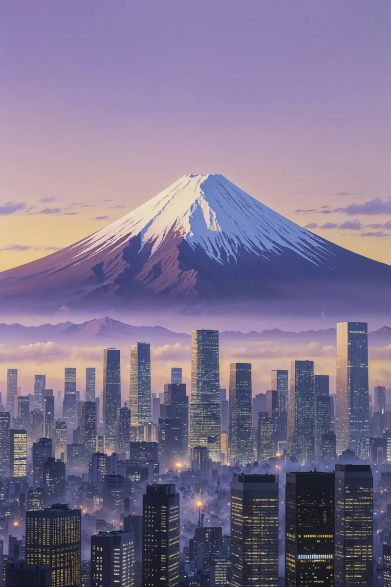 Misty Mount Fuji – A Hyperrealistic Scene plexiglass da AlbertKlee