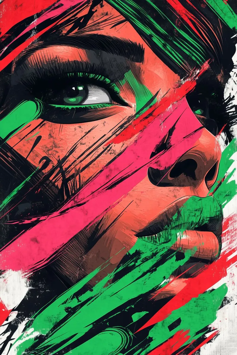 Realtà lacerata: uno sguardo attraverso il colore e la struttura poster da melipo-art