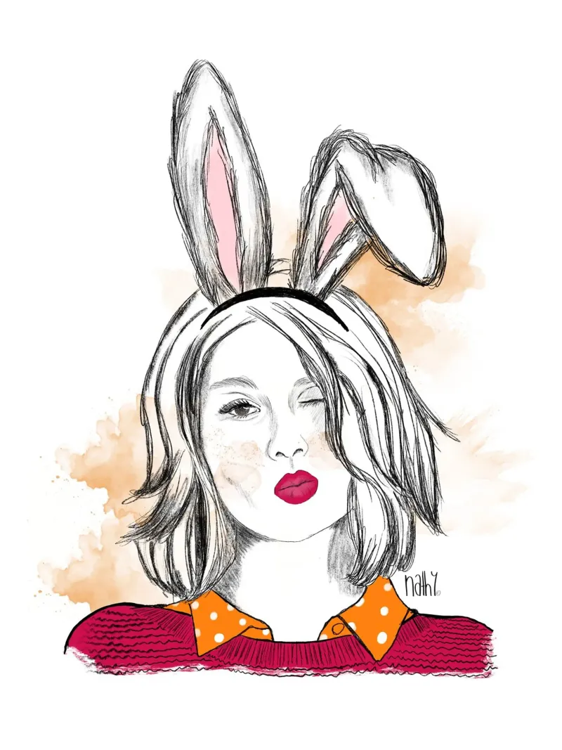 Miss easter bunny tela con Cornice a cassetta da Nathys_illustration