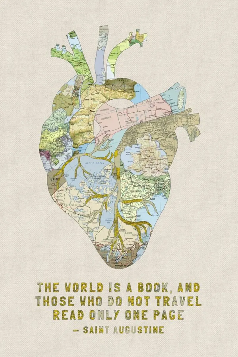 A Traveler's Heart poster con telaio in legno da Bianca Green