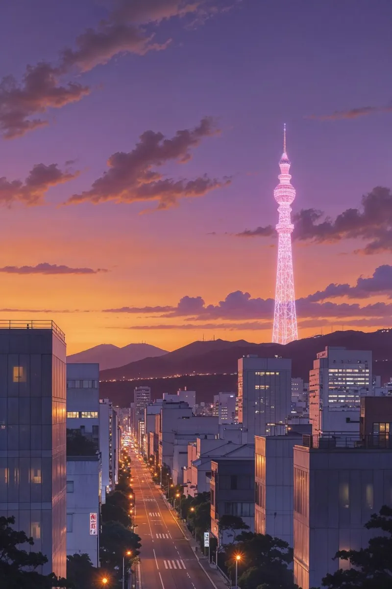 Golden Hour Over Roppongi Hills poster da AlbertKlee
