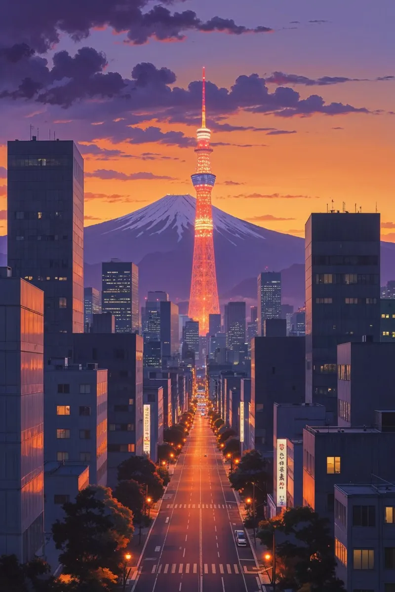 Twilight Serenity in Roppongi carta hahnemühle da AlbertKlee