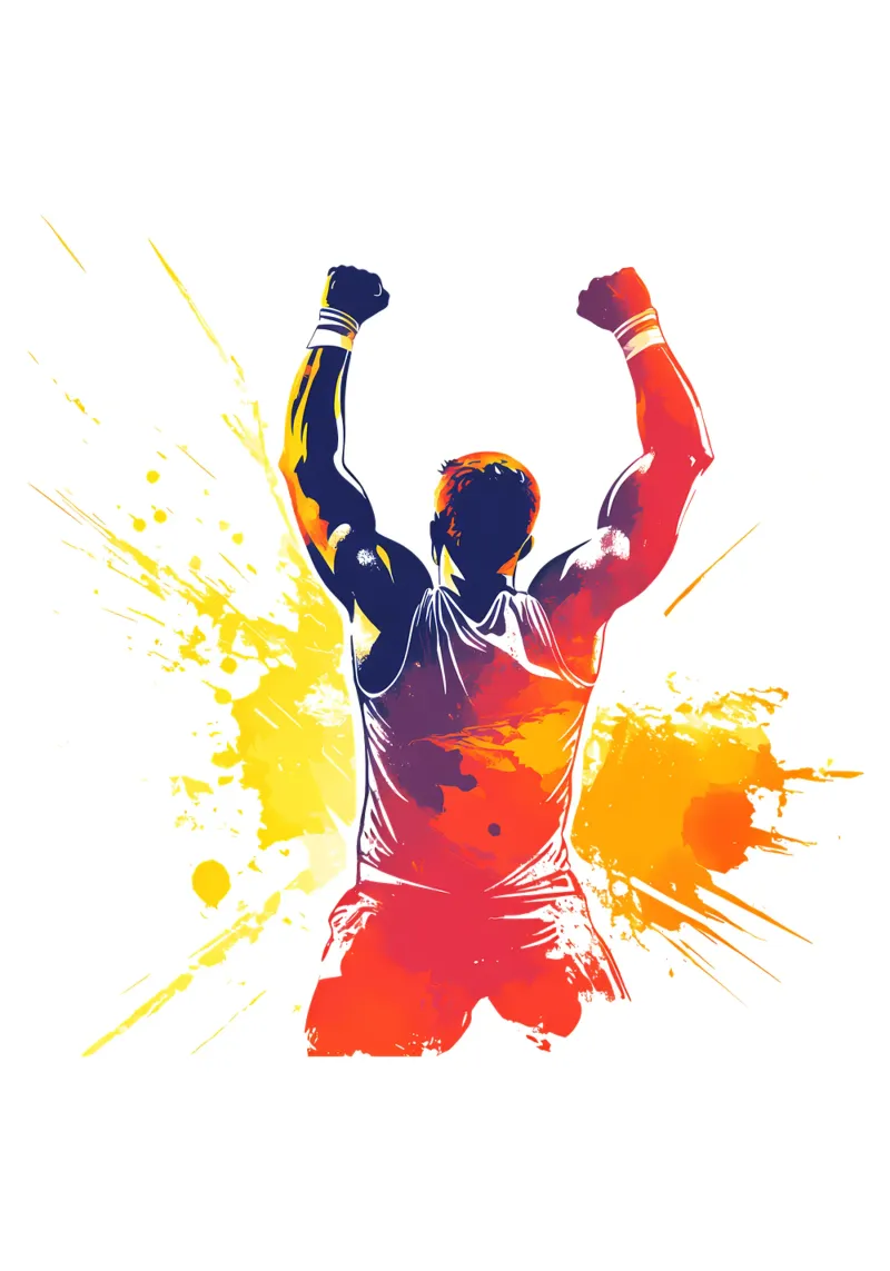 Atleet in overwinningspose Trending Now canvas van Urban Life