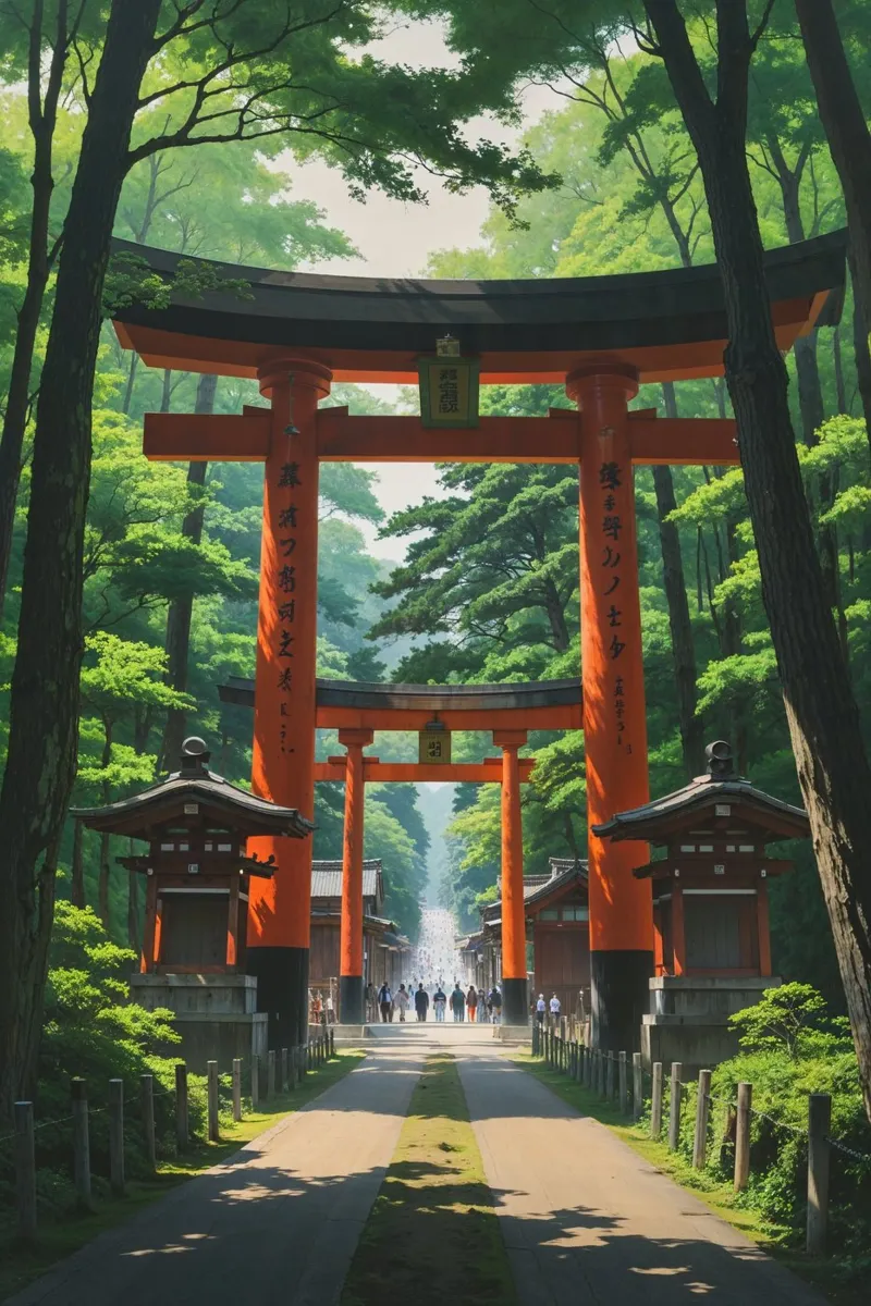 Mystical Passage Through Meiji Shrine's Torii Corridor carta hahnemühle da AlbertKlee