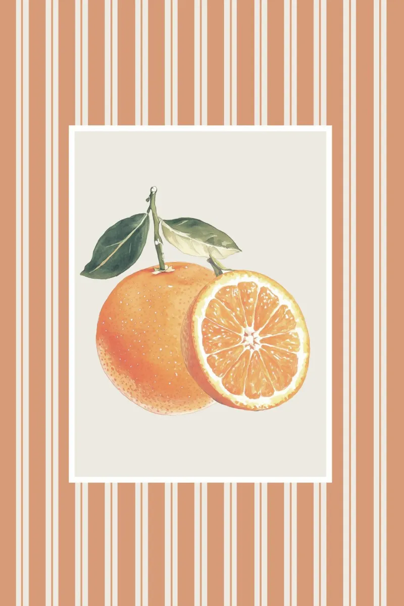 Illustrazione di frutta arancione pellicola backlit da Melloi Art Print