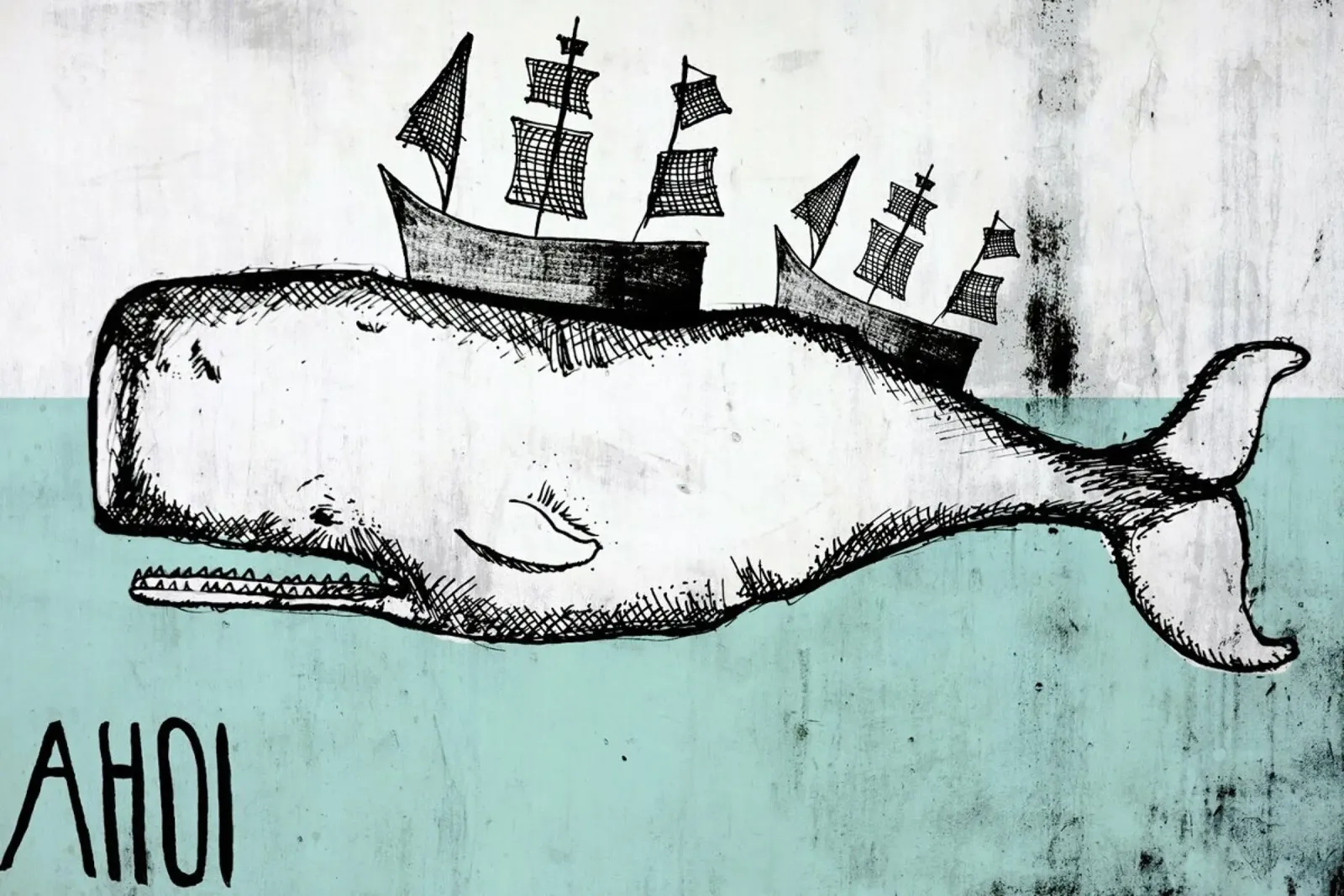 Ahoi Whale carta hahnemühle da treechild