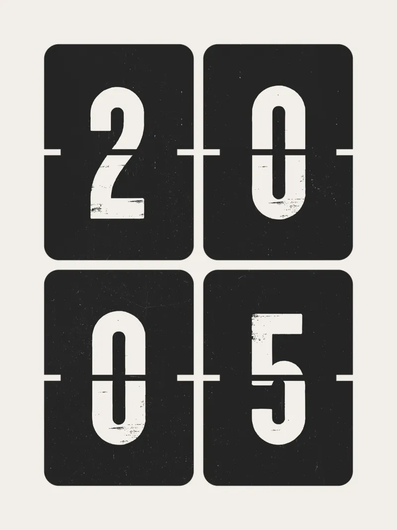 2005 Jaar canvas van Vintagrafica
