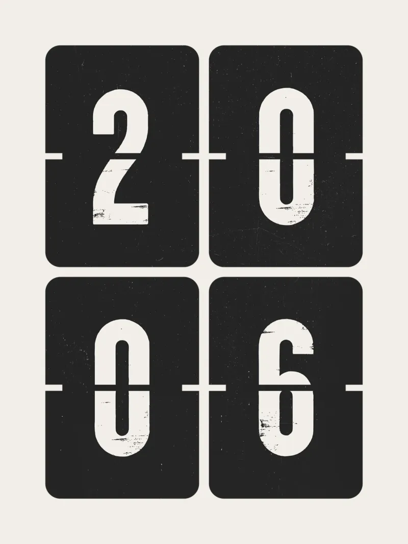 2006 Jaar canvas van Vintagrafica