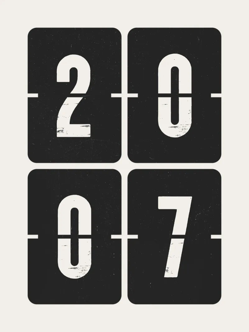 2007 Jaar canvas van Vintagrafica