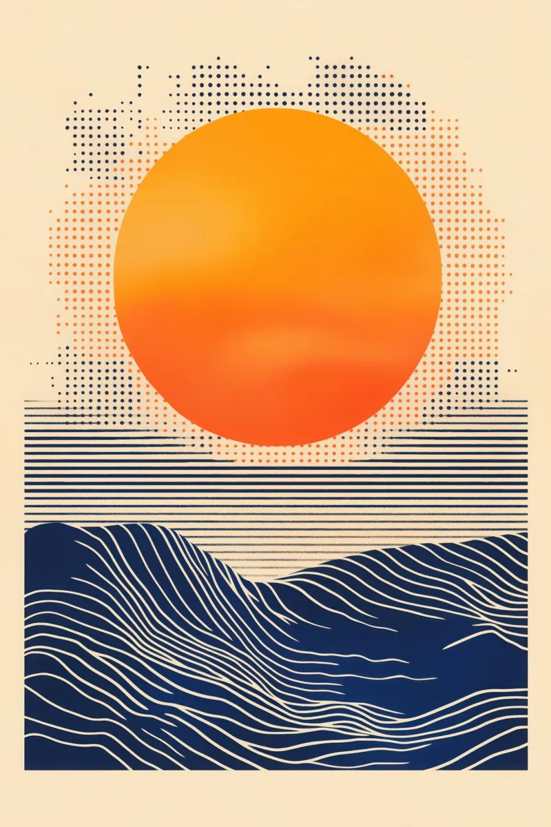 Digital Sunset By The Sea | Artprint carta hahnemühle da Autofocus