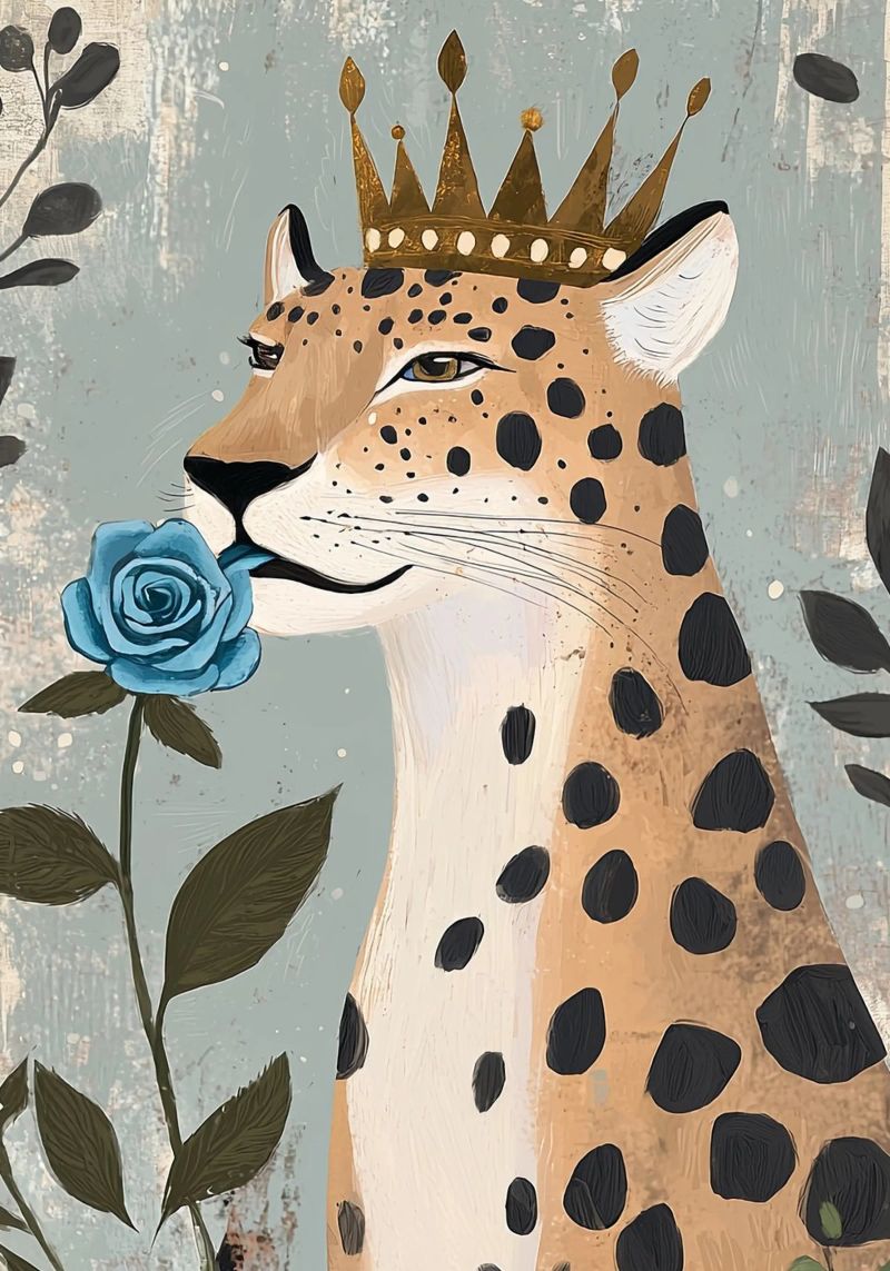 Gepard Poster, Abstrakte Boho Moderne Wandkunst für Kinderzimmer Poster von Boheme