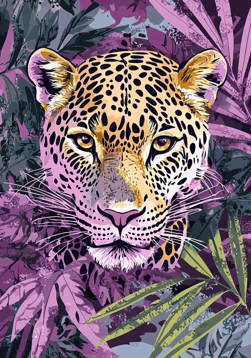 Leopard Boho Print, Abstract Wall Art, Tropical Nursery Art canvas by Boheme
