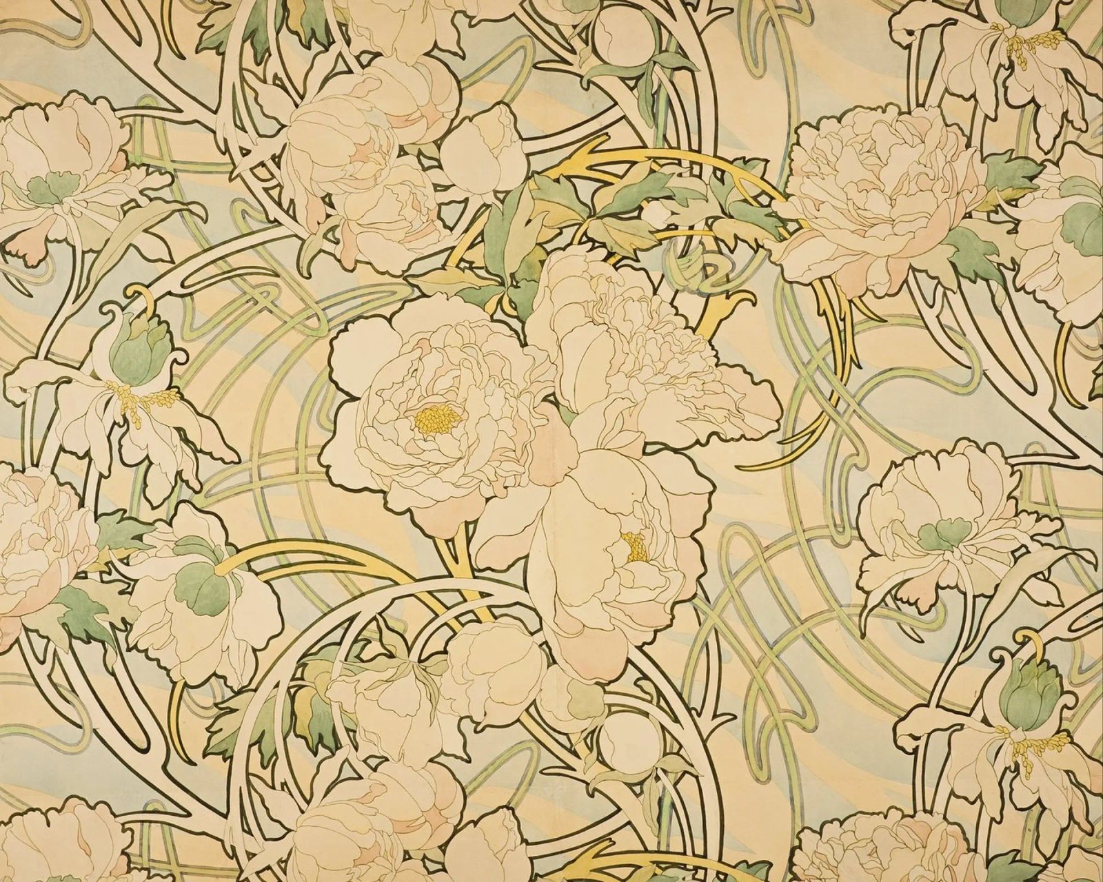 Alphonse Mucha - Flores metacrilato de Timeless Artworks