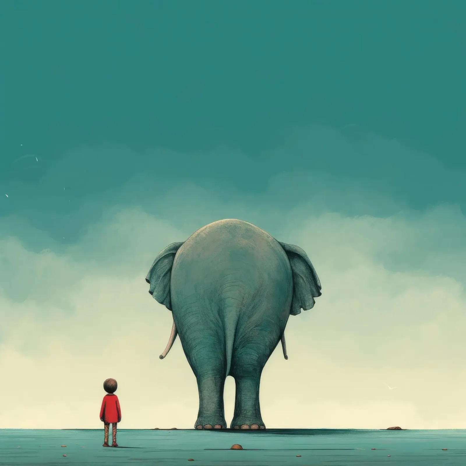 Elefante minimale 4 pellicola backlit da Minimal Animal Art