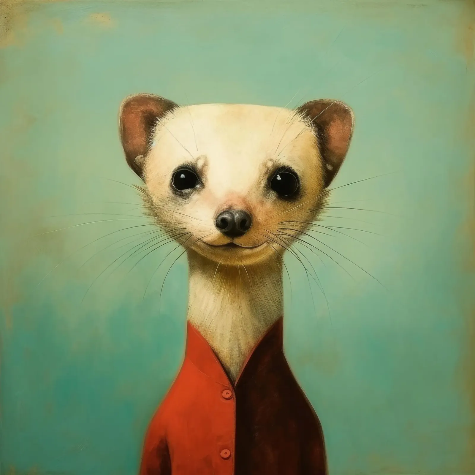 Minimal Ferret 1 pellicola backlit da Minimal Animal Art