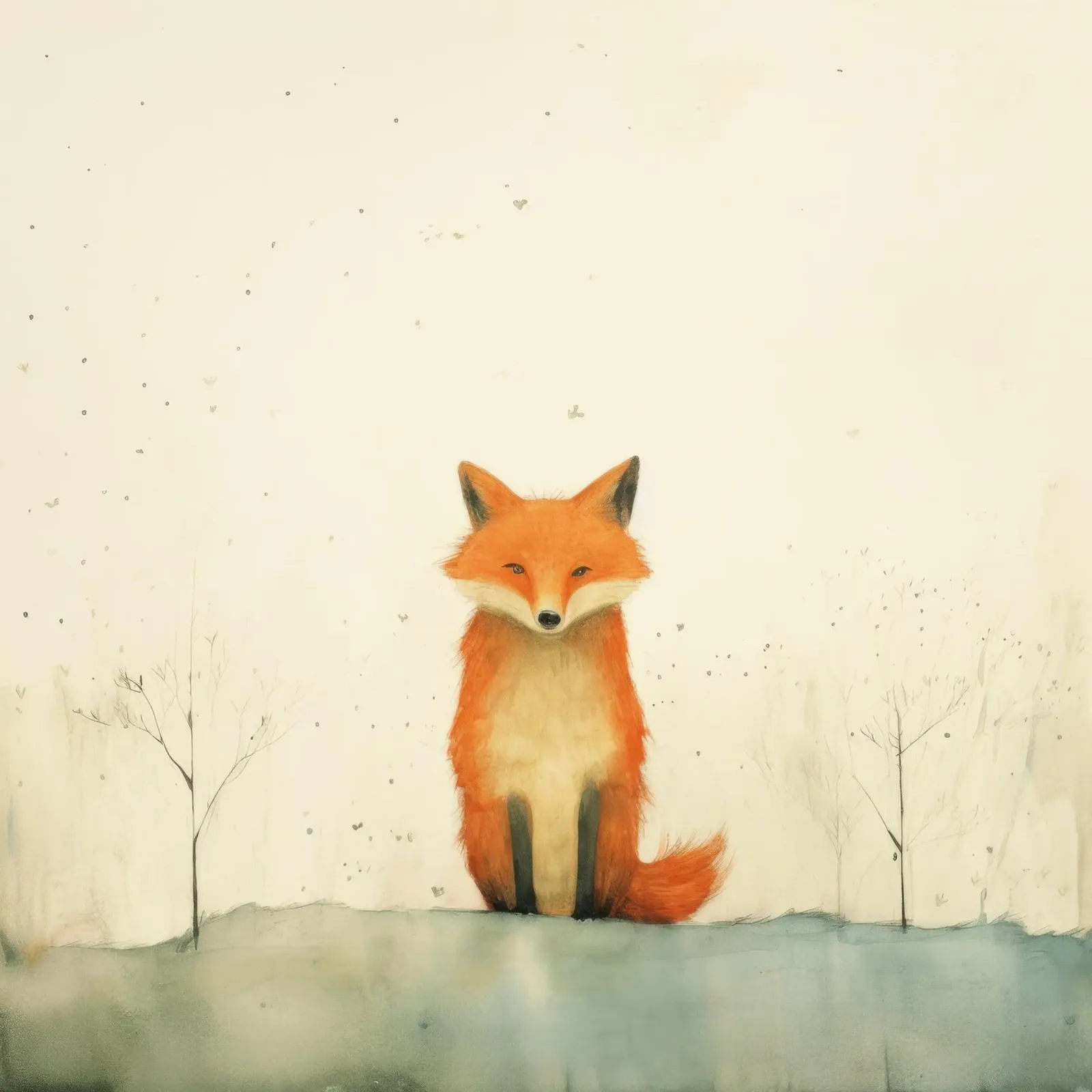 Volpe minima 4 poster da Minimal Animal Art
