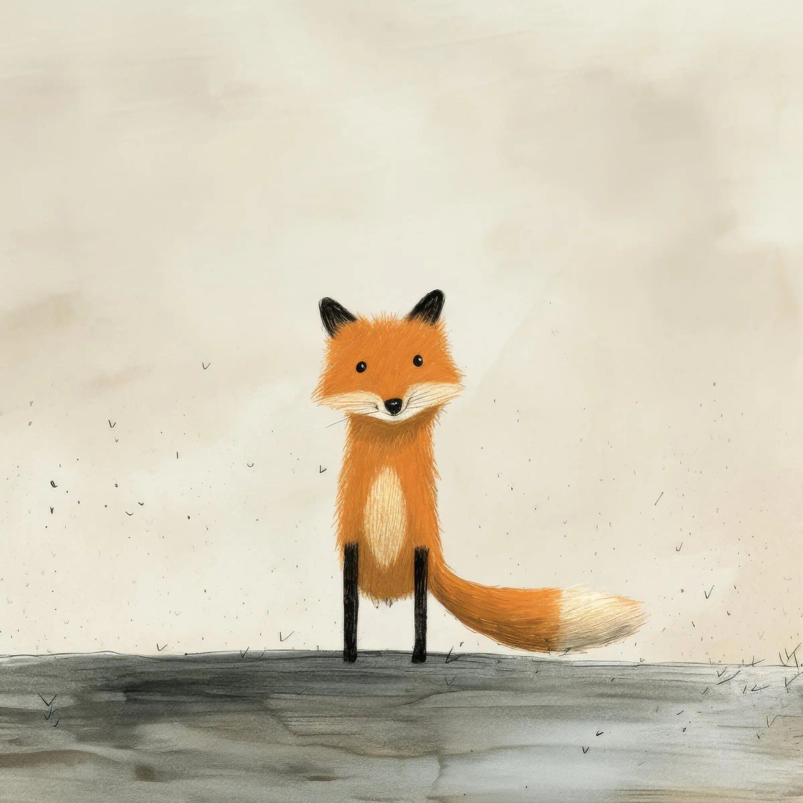 Zorro mínimo 1 poster de Minimal Animal Art