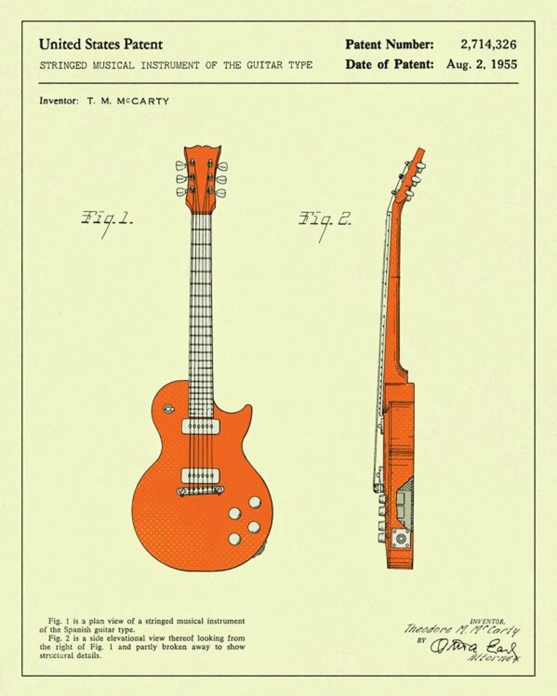 Guitar Patent (1955) poster by Jazzberry Blue