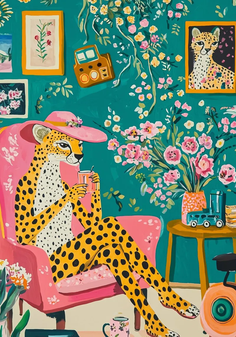 Arte murale astratta animale eclettica, stampe moderne colorate poster da Boheme