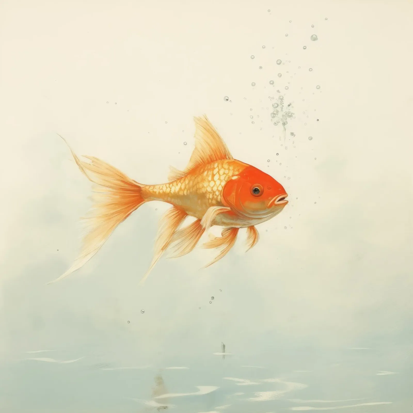 Pesce rosso minimo 4 pellicola backlit da Minimal Animal Art