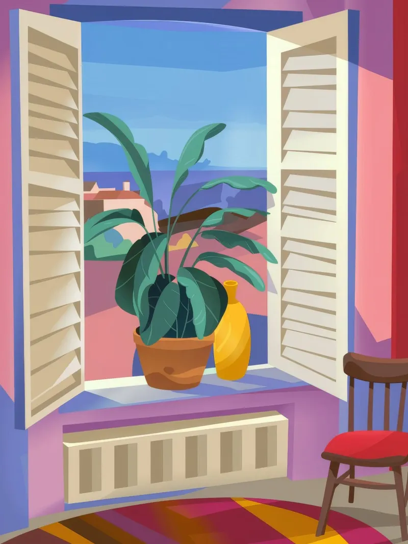 Vue tropicale poster avec cadre en plastique de Artie Shifa
