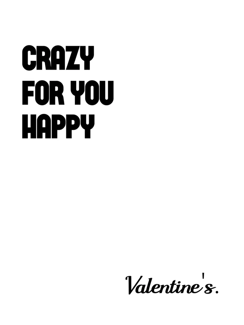 Verrückt nach dir Happy Valentine's Leinwand mit Schattenfugenrahmen von YV TYPOGRAPHY