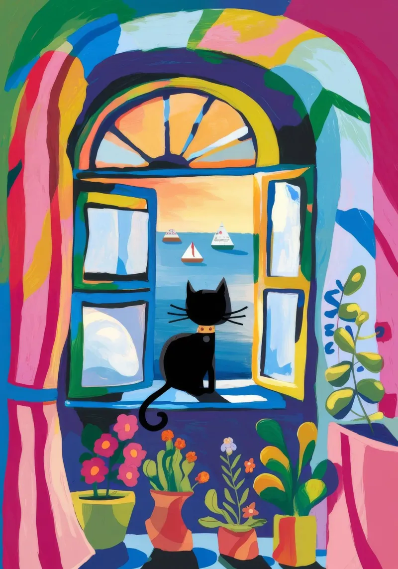Window Whimsy canvas by Artie Shifa
