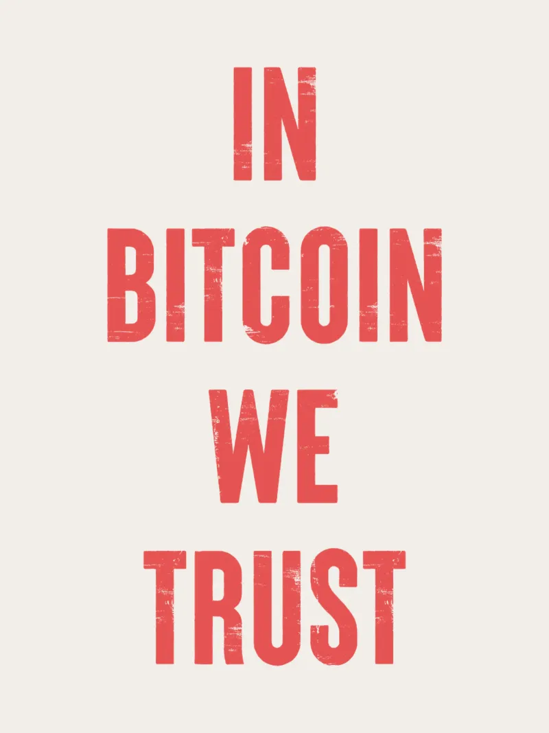 In Bitcoin We Trust pellicola backlit da Vintagrafica
