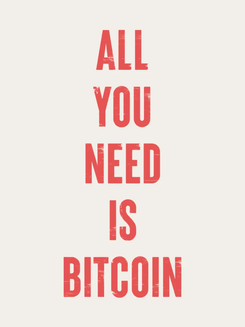 Tutto ciò che serve è Bitcoin pellicola backlit da Vintagrafica